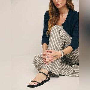 Reformation Lake Flat Sandals in Black Leather